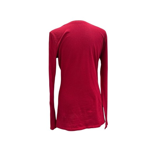 Express Red Fitted Tee Round Neck Long Sleeve Women’s Size L - Picture 3 of 6